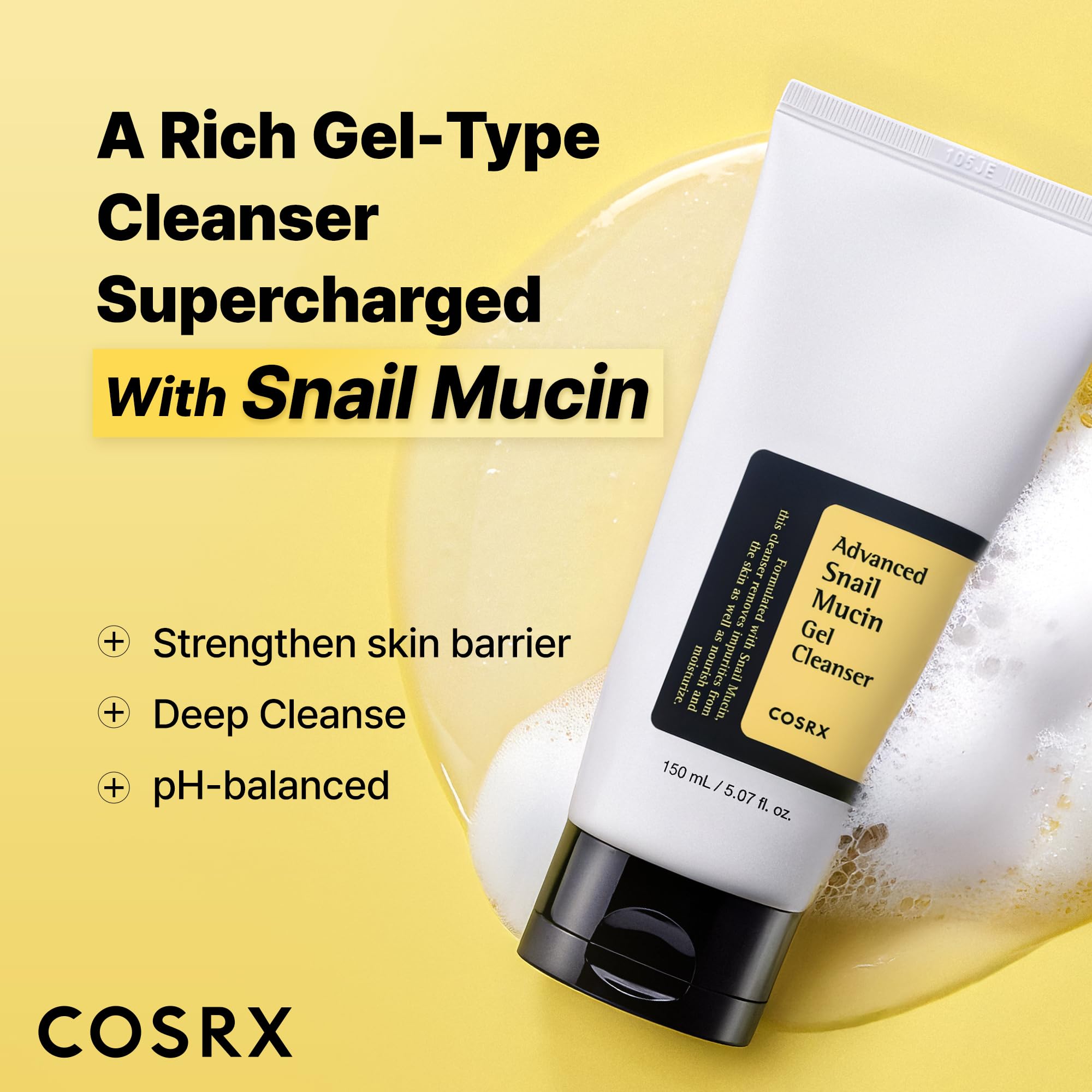 Amazon | COSRX スネイルムチンジェルクレンザー 150ml カタツムリ